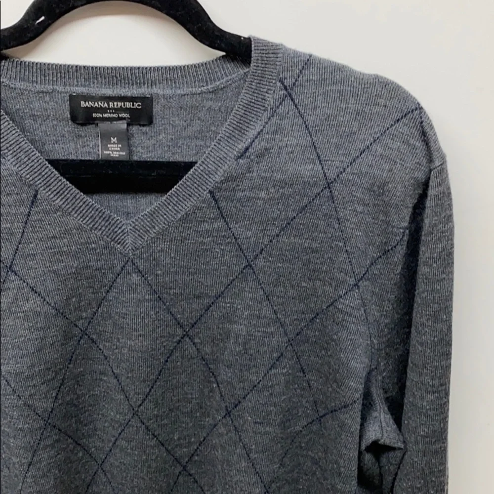 BANANA REPUBLIC dark gray Wool Pullover Sweater